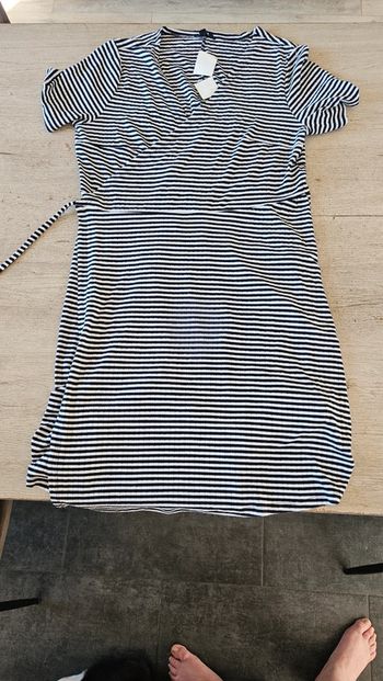 Robe courte cache coeur à nouer, à manches courtes, Kiabi, L, neuve