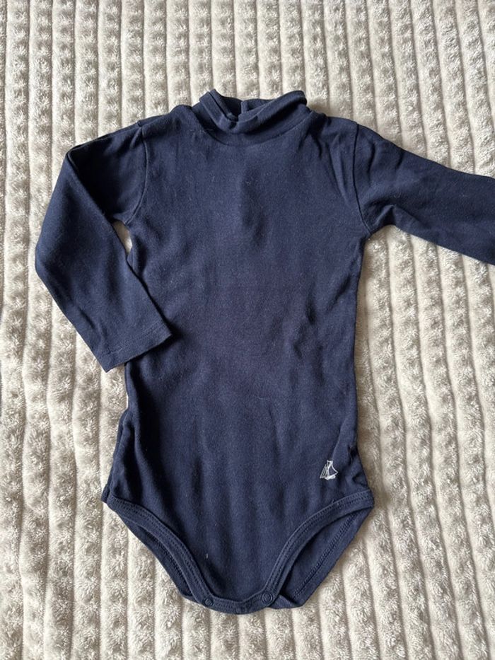 Body col roulé bleu marine petit bateau 12 mois