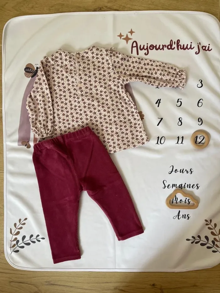 Ensemble bébé fille – Taille 12 mois – Pull + Pantalon - photo numéro 2