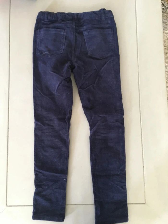 Pantalon velours côtelé bleu marine pailleté Monoprix Kids - photo numéro 4