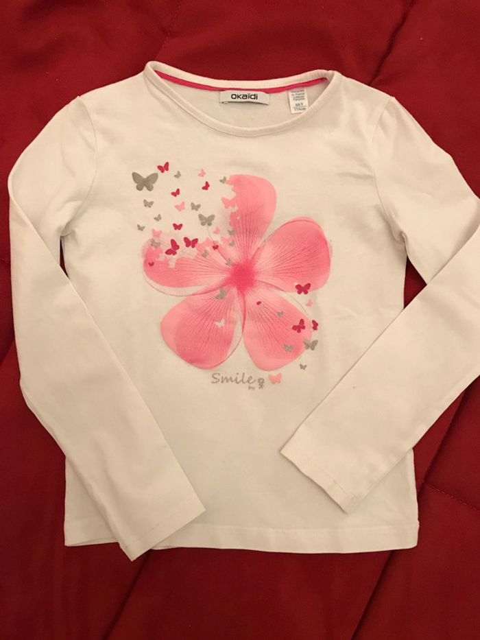 T-shirt manches longues blanc 6 Ans