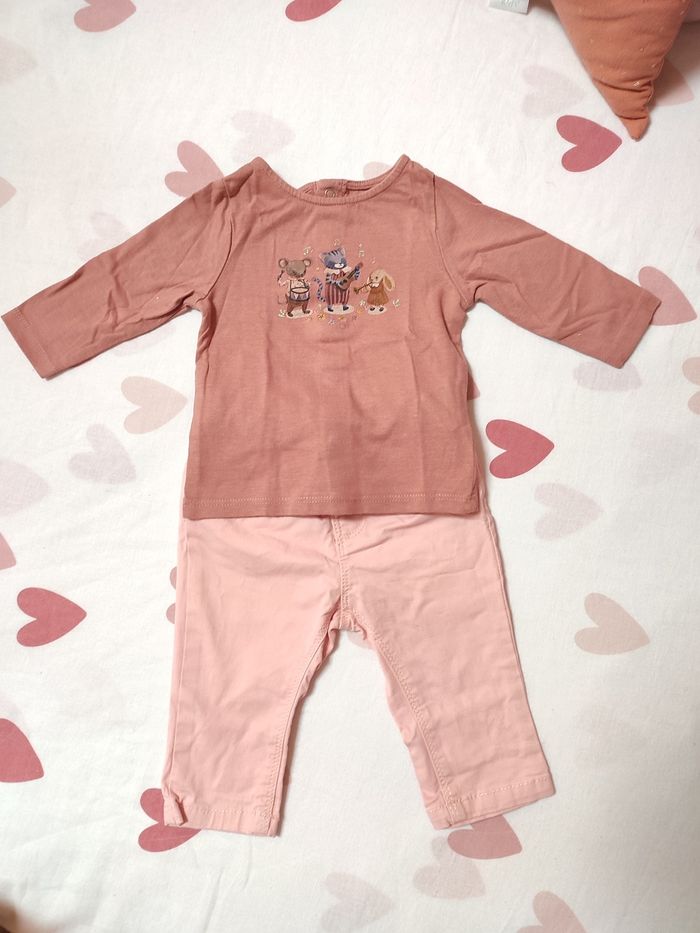 Ensemble bébé fille - 3 mois - Très bon état - Kiabi/Tex baby