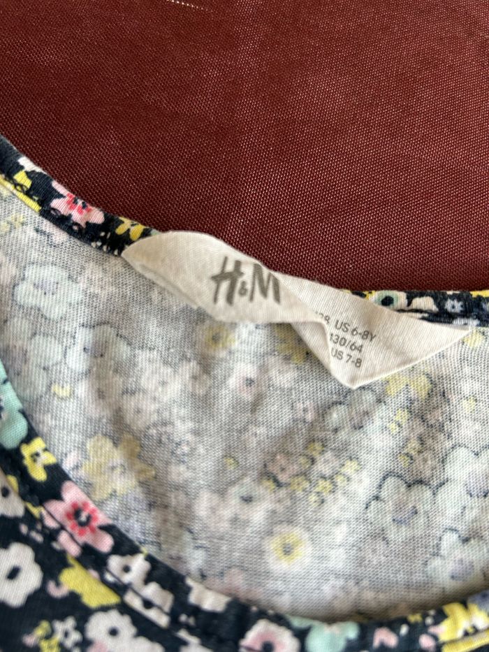 Robe sans manches bleu marine à fleurs 6/8 ans - photo numéro 3