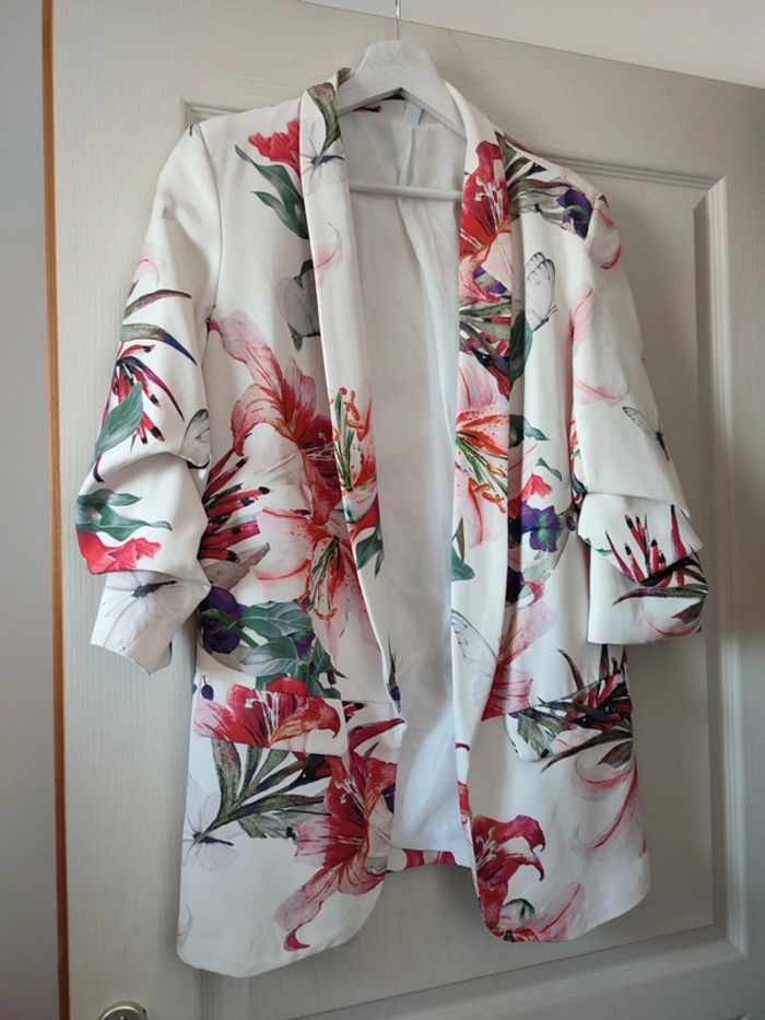 Blazer fleuri mi long
