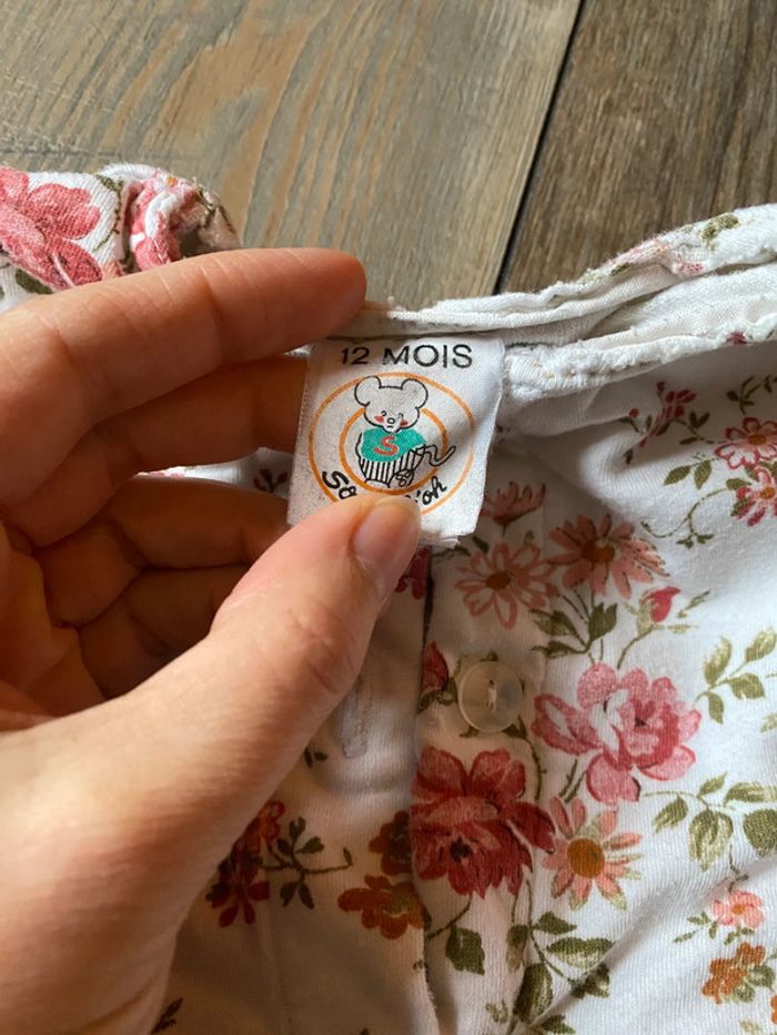 Ensemble combi fleurs 12 mois - photo numéro 3