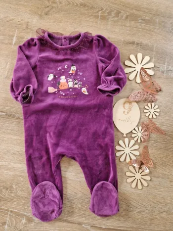 Pyjamas d'halloween 1 pièce mauve Sergent major bébé fille 9 mois