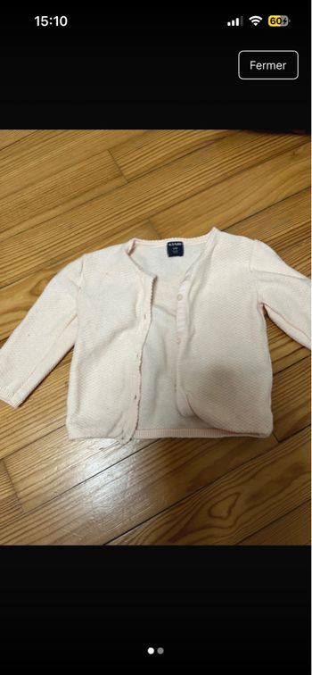 Gilet rose bébé 