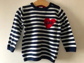 Pull HetM taille 86 rayé bleu et blanc