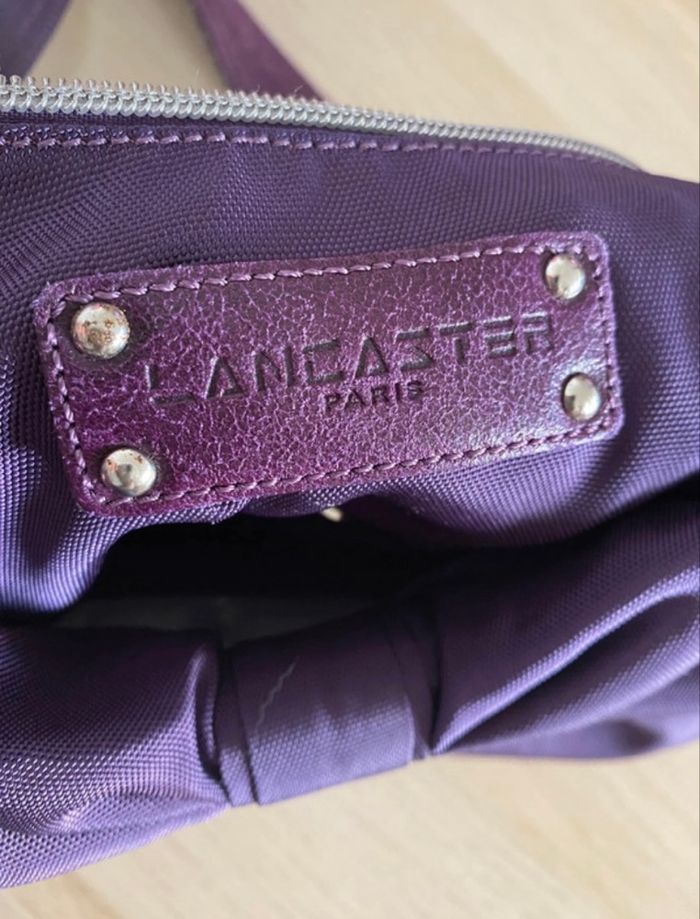 Sac à main violet petit noeud Lancaster tissu Paris prune - photo numéro 8