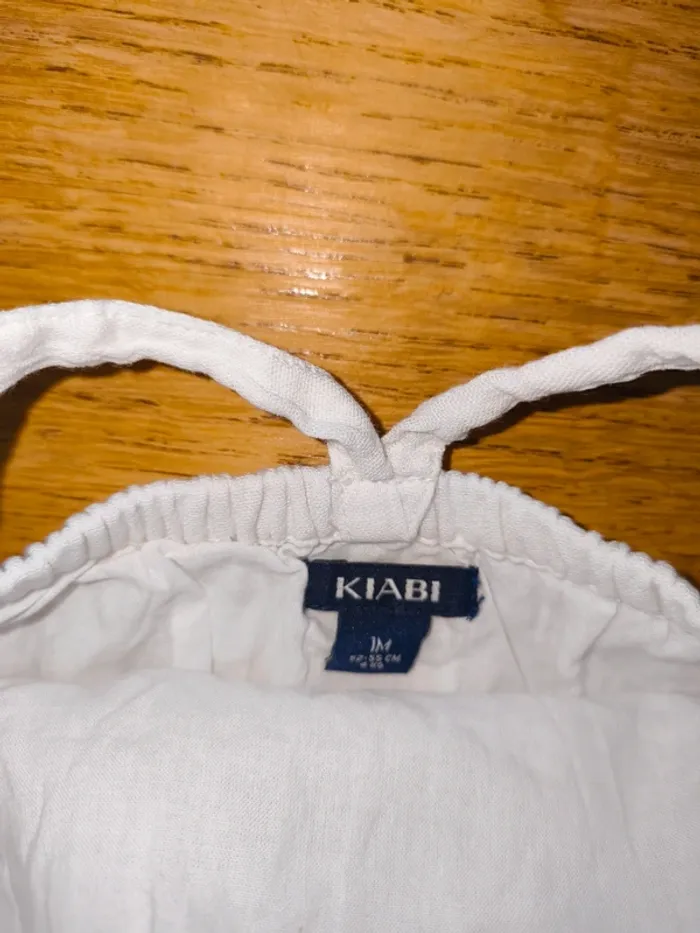 Robe blanche légère été fille 1 mois excellent état Kiabi - photo numéro 3