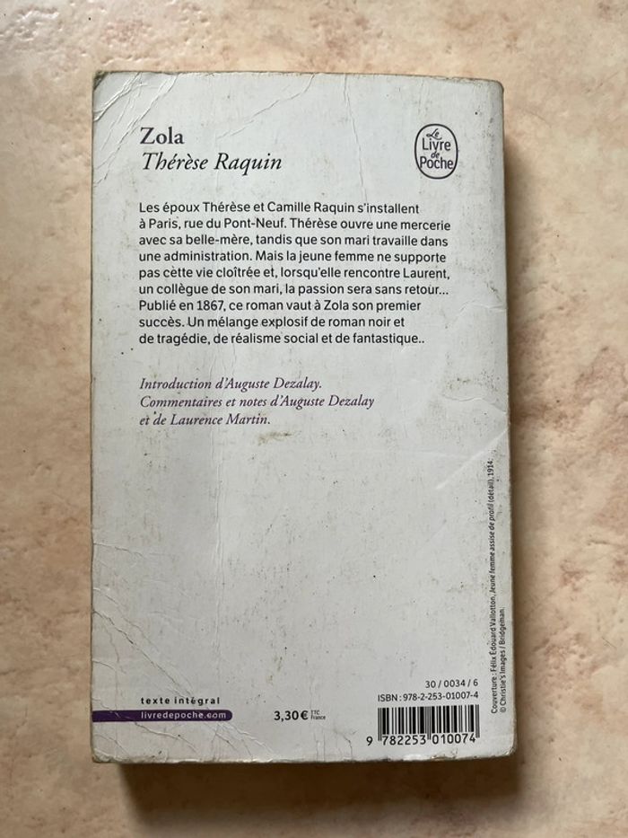 Livre Thérèse Raquin Zola - photo numéro 2
