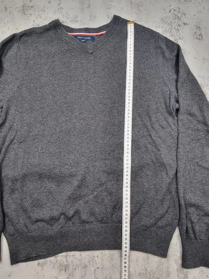 Pull col V Tommy Hilfiger gris, L Hommes - photo numéro 5