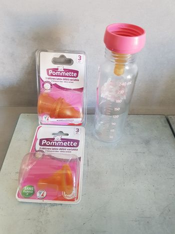 Biberon verre pommette neuf