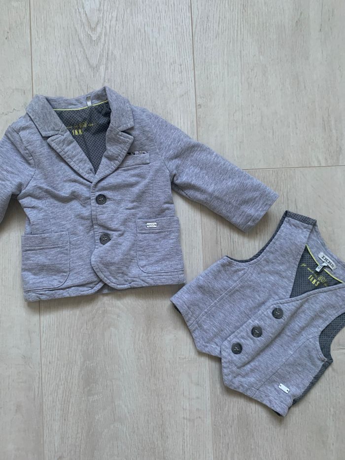 Veste et gilet gris IKKS 6 mois