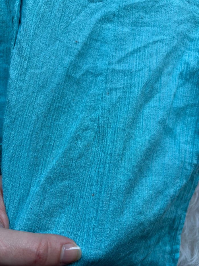 Chemisier / chemise daxon bleu clair bouton manches courtes vintage 2000s taille M-38 - photo numéro 9