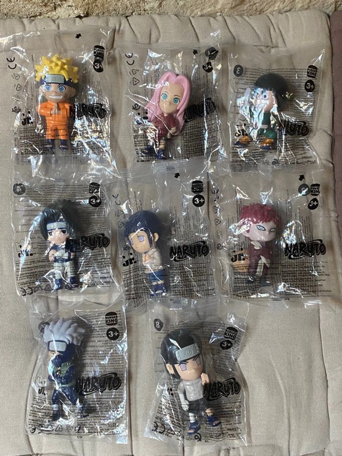 Collection complète des 8 figurines Naruto Burger king 2025, neuve