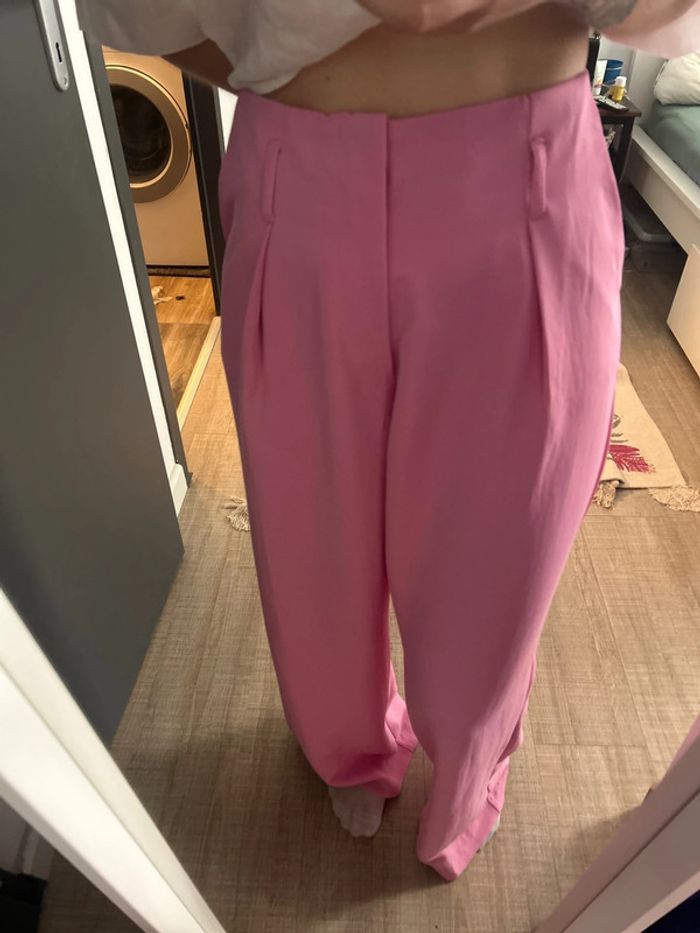 Pantalon fluide rose pale Zara xs - photo numéro 2
