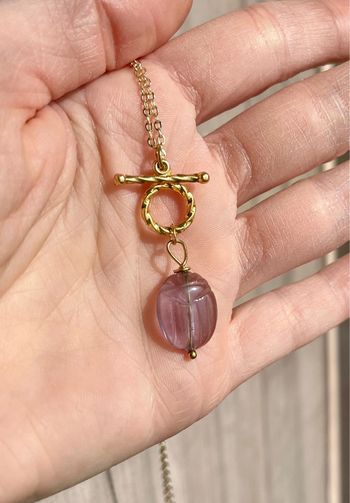 Collier talisman scarabée Améthyste