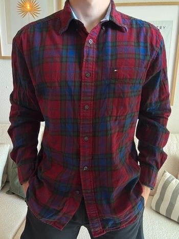 Chemise Tommy Hilfiger - taille L - bordeaux / bleu / vert  👔