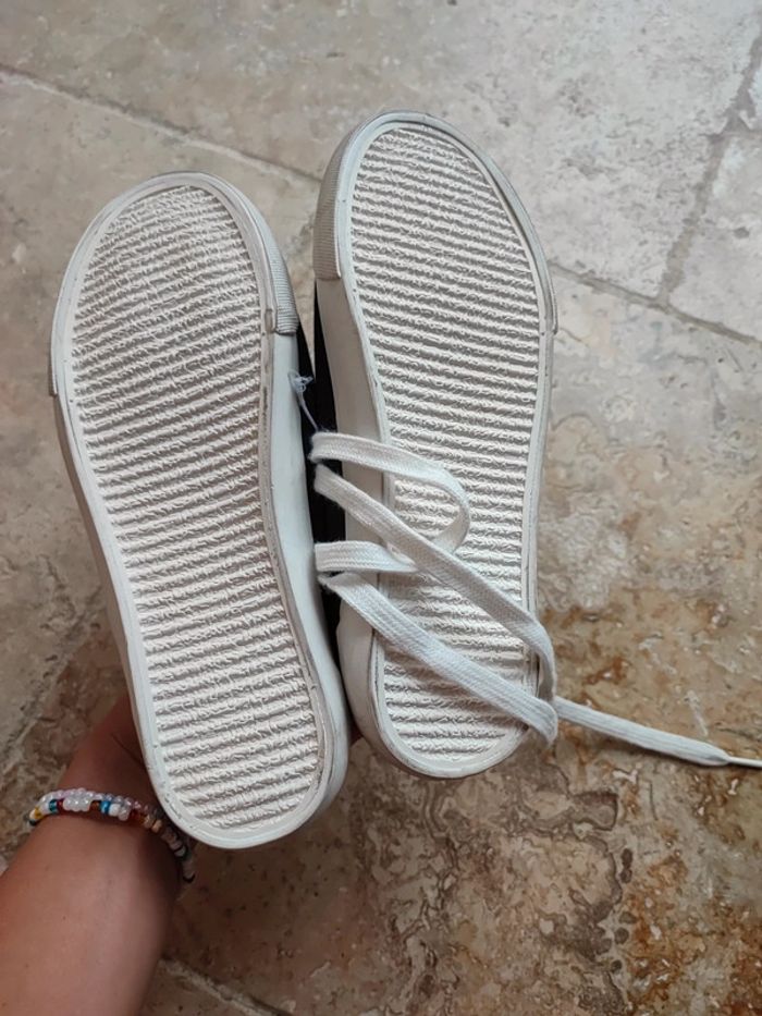 Chaussure en toile neuve bleu marine et argent fille - photo numéro 5