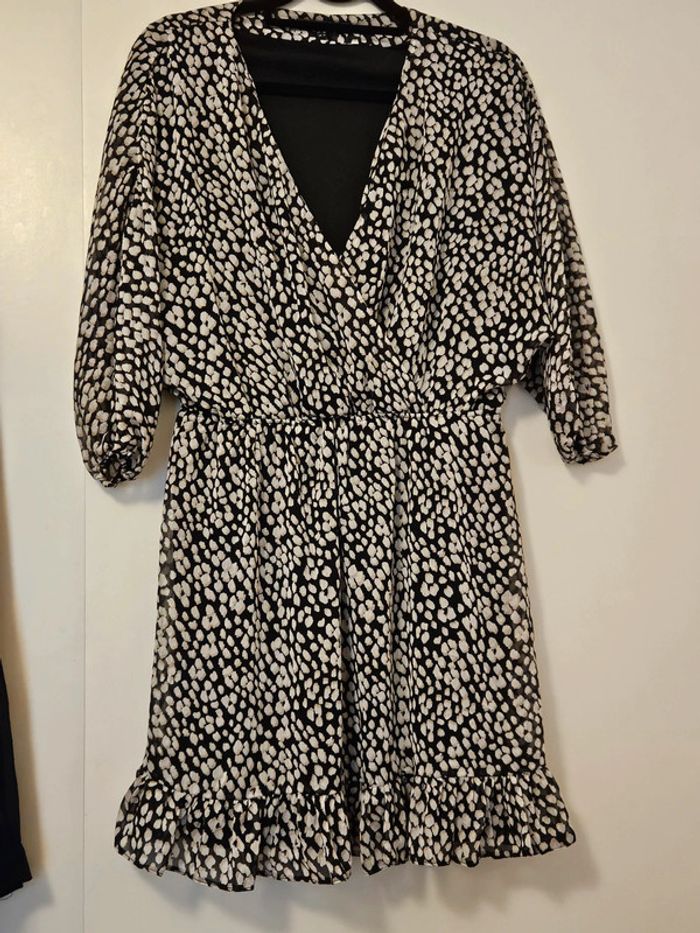 Robe leopard cache coeur en voile Etam