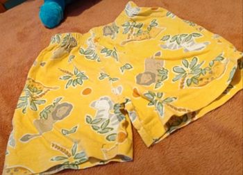 Short Bébé 6 Mois Jaune Motifs Animaux Safari Été