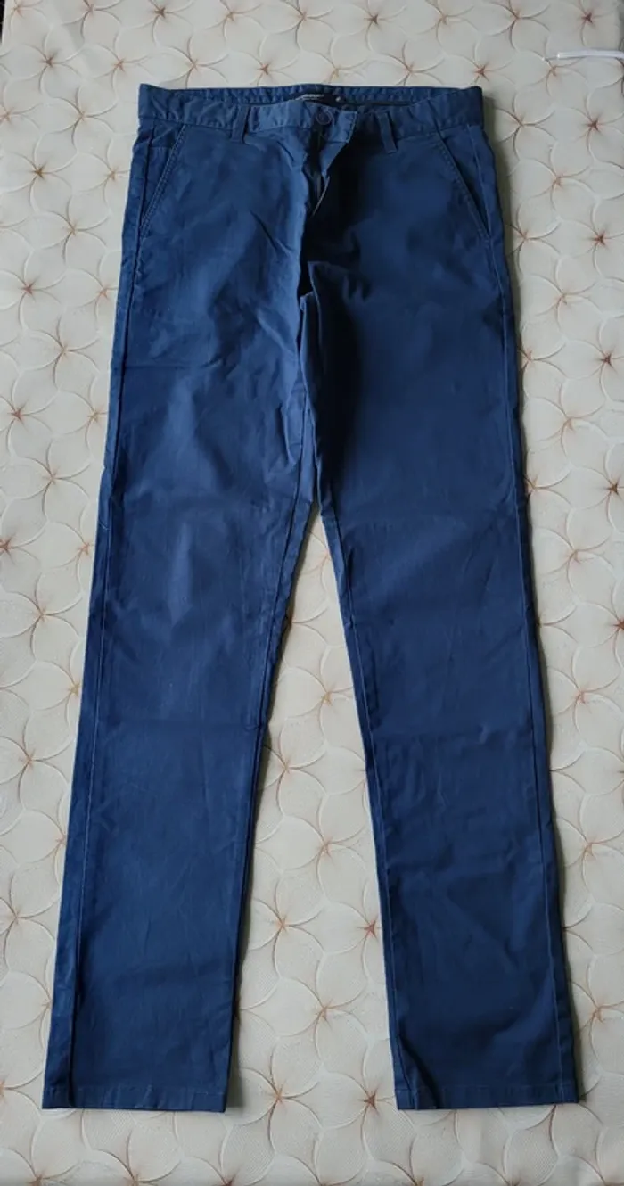 Pantalon chino habillé Homme bleu Armand Thiery taille 40 parfait état. - photo numéro 2