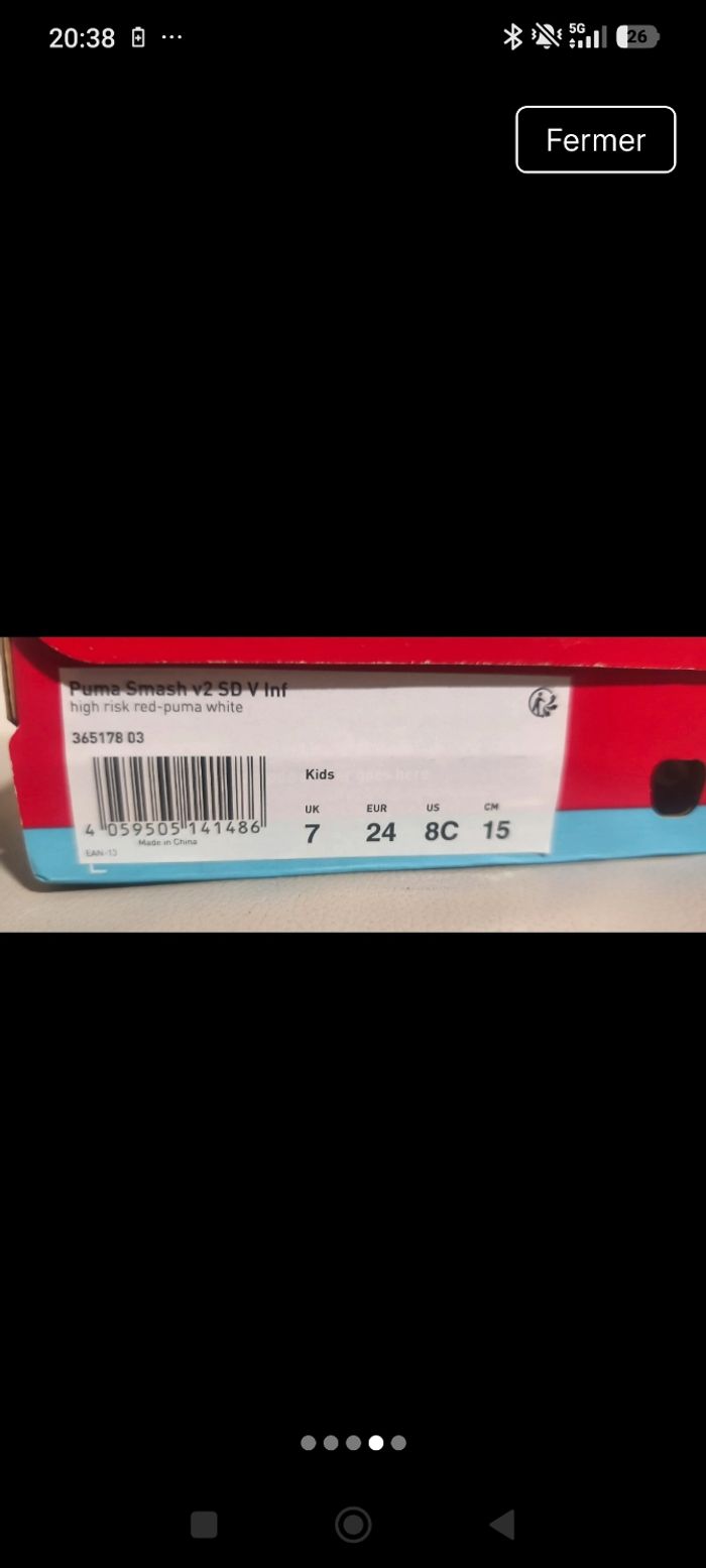 Paire neuve de puma taille 24 - rouge - photo numéro 4