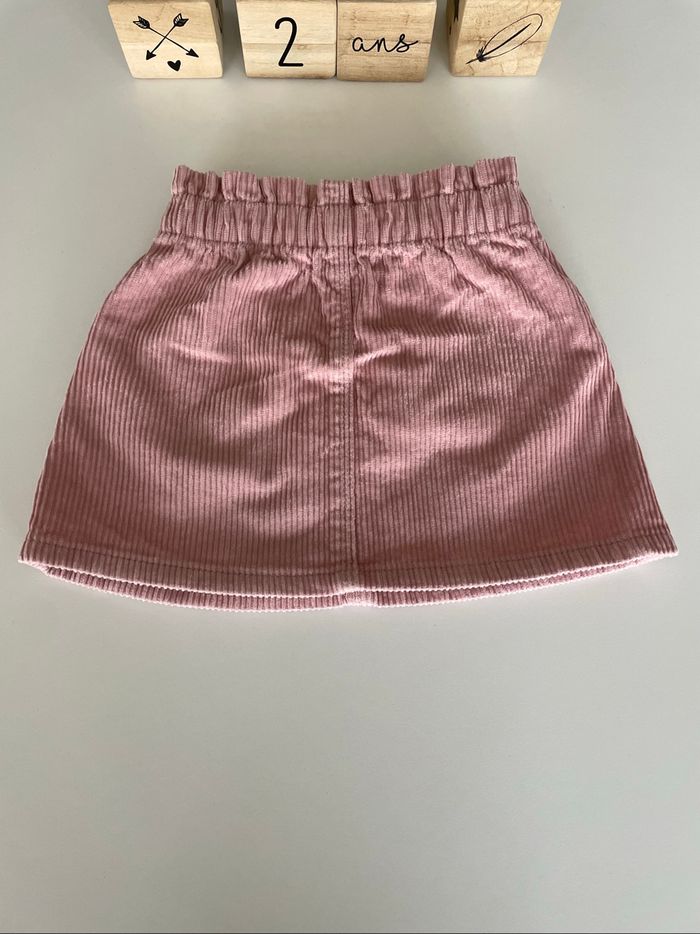 Jupe rose velours côtelé 24 mois fille - photo numéro 2
