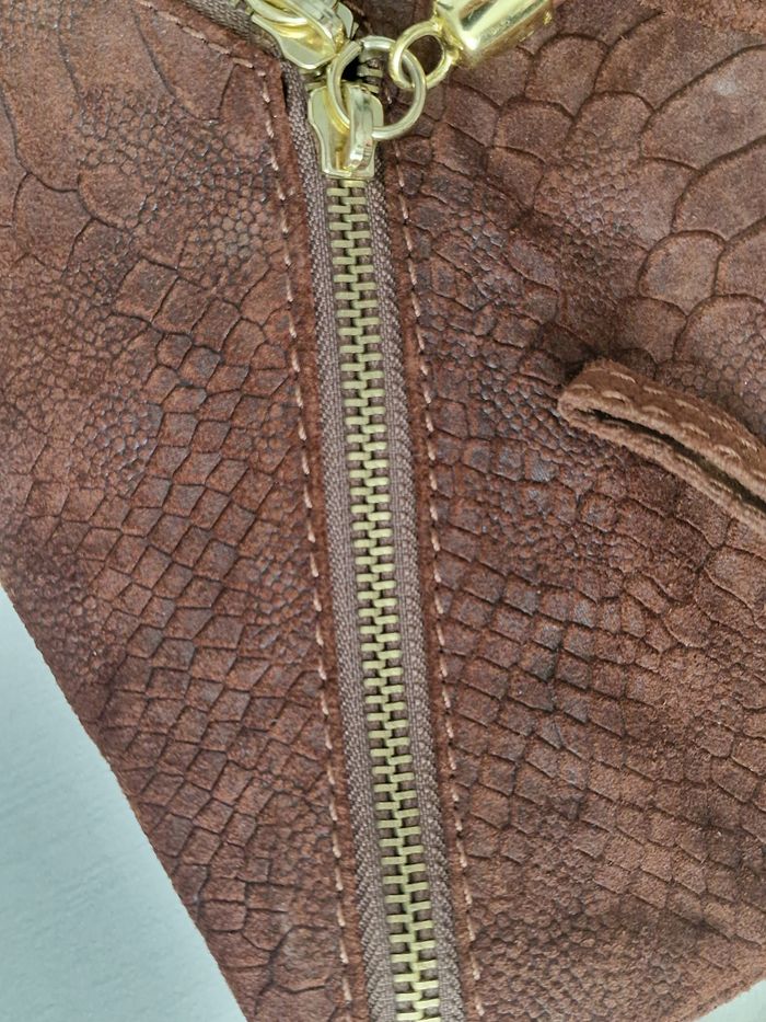 Pochette   Marron en Cuir Véritable - photo numéro 5