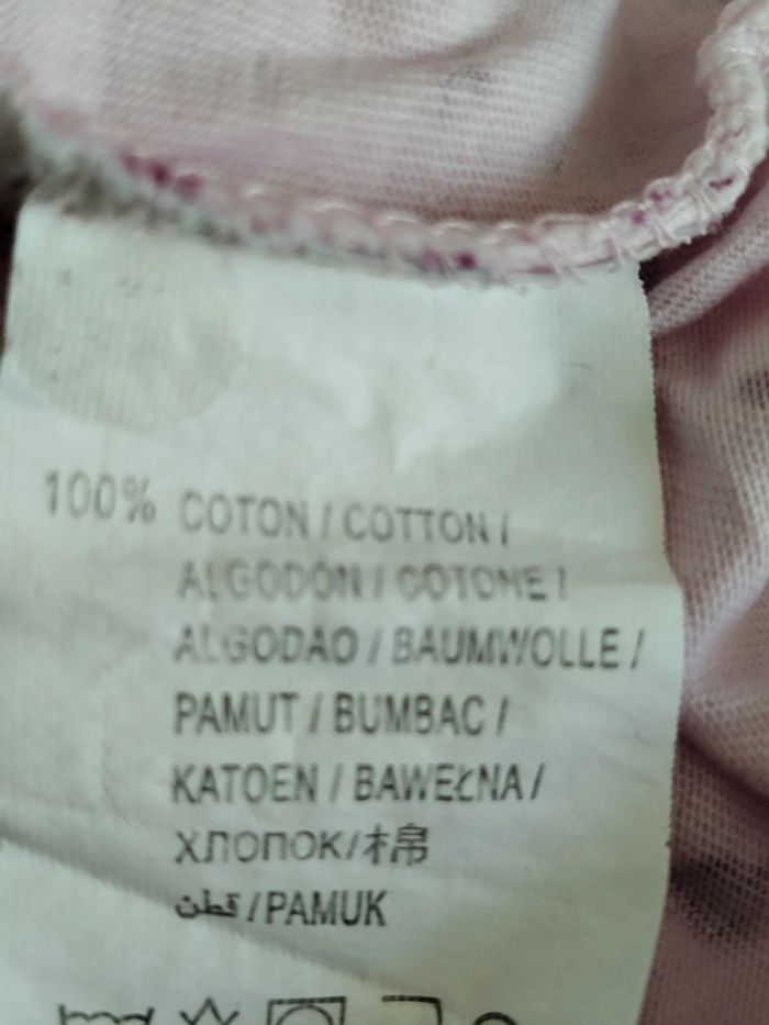 Tee-shirt manches courtes rose à coeurs violet Kitchoun taille 1 mois - photo numéro 4