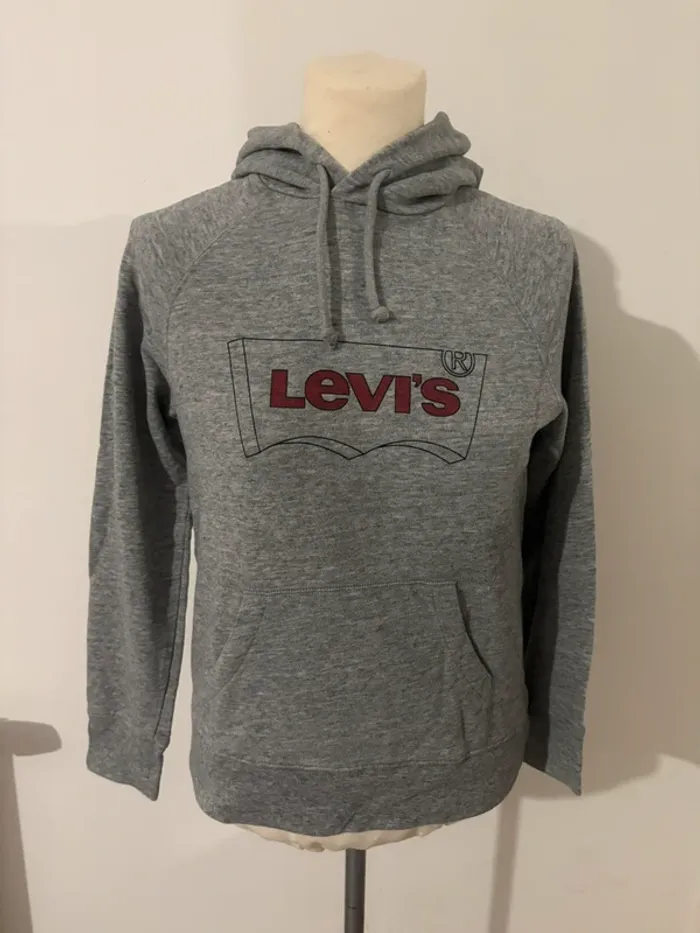Sweat à capuche Levi’s gris logo rouge - taille XS