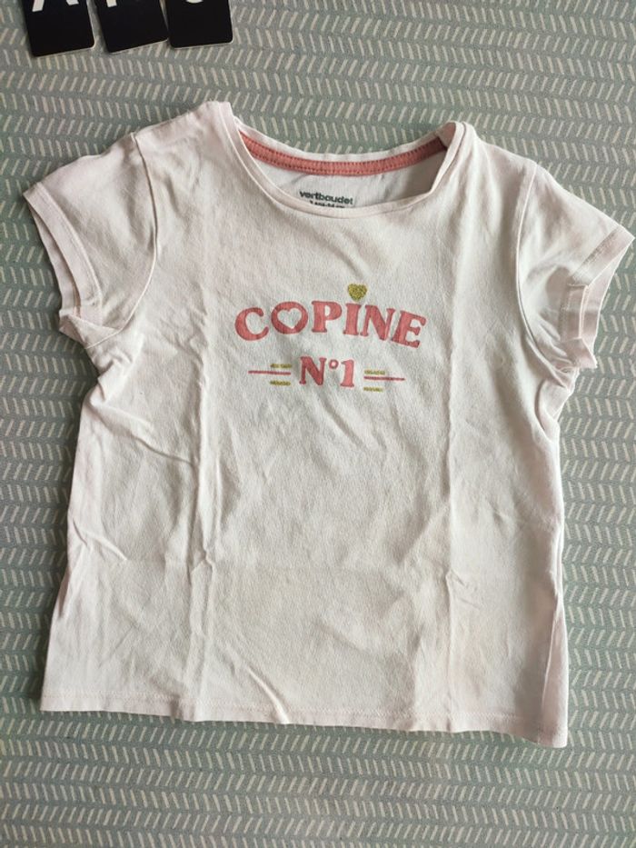 T-shirt manches courtes rose pastel Taille 3 ans Marque Vertbaudet