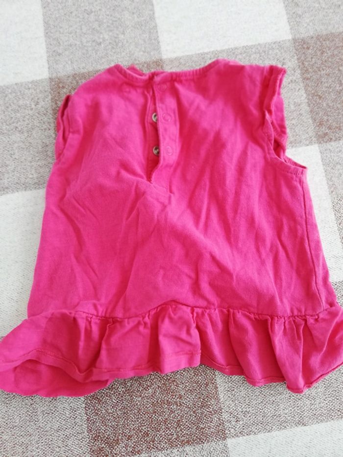 Tee shirt manches courtes rose 12 mois Kiabi - photo numéro 3