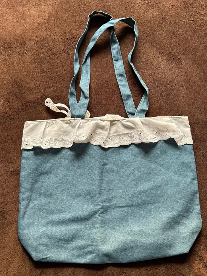 Sac à main souple broderie et dentelle - photo numéro 4