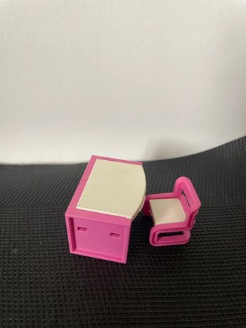 Playmobil bureau et chaise rose et blanc maison moderne chambre d’enfants fille 9270