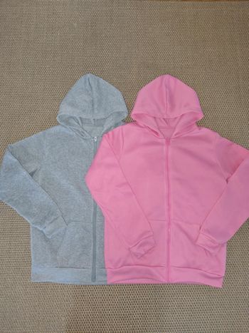 Lot de 2 sweats à capuche zippés 13/14 ans , neufs sans étiquette