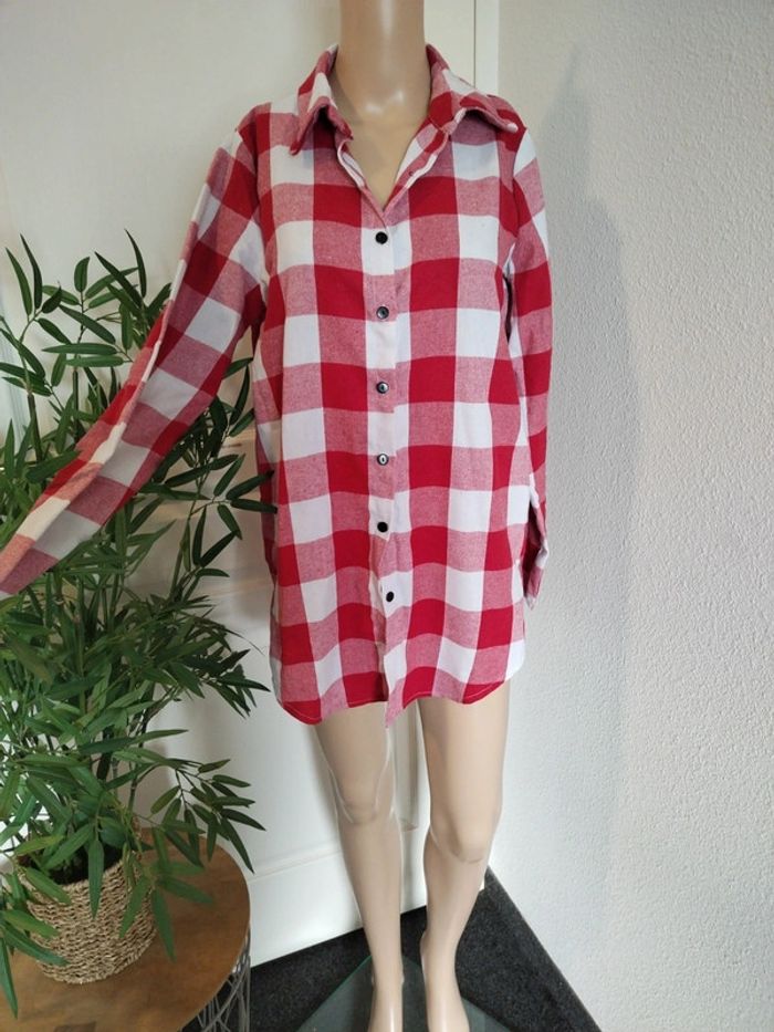 Chemise longue à carreaux Shein taille S