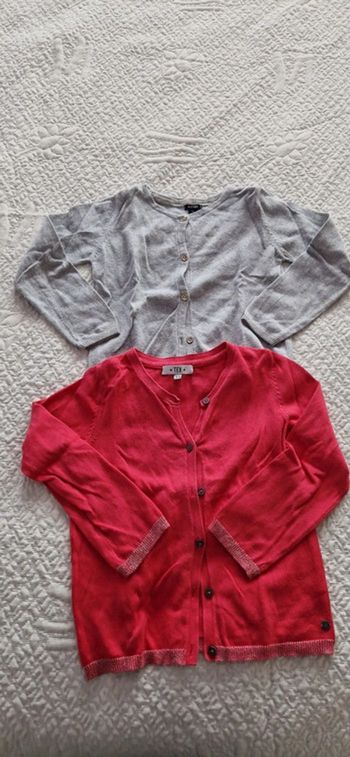 Lot de 2 gilets fille 4/5 ans