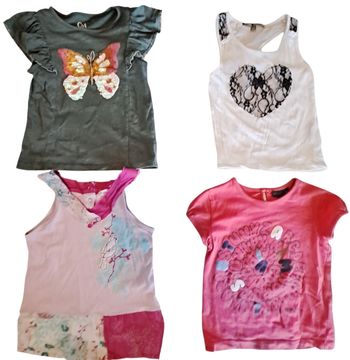 Lot de 4 t-shirts MC fille 4 ans TBE