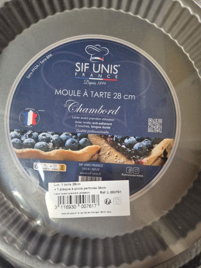 Lot moule à tarte + plaque à pizza NEUF - photo numéro 2