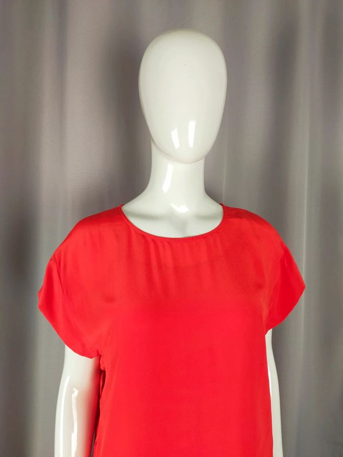Robe rouge 100 % soie – Bel Air – Taille 2 - photo numéro 13