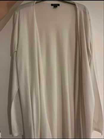Long gilet fluide blanc
