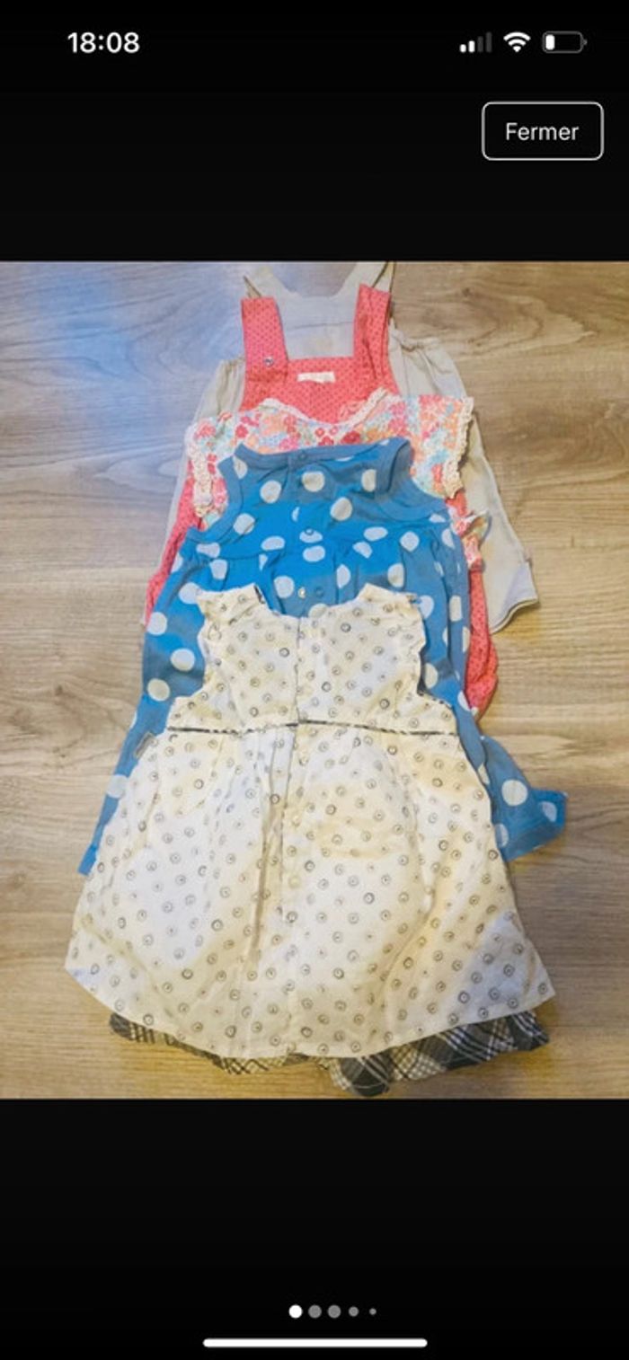 Lot 4 robes été fille - 6/9 mois 🩷