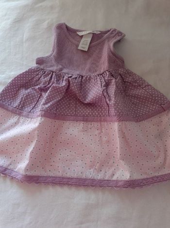 Robe à bretelle rose imprimé taille 6 mois DPAM