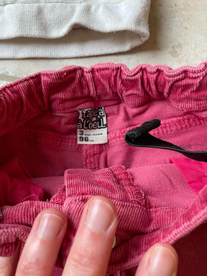 Lot hiver 2 pantalons velours et un pull tout doux - photo numéro 3
