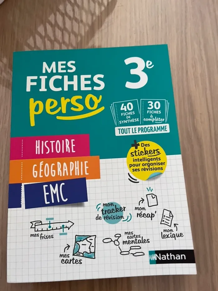 Livre fiche révision 3eme