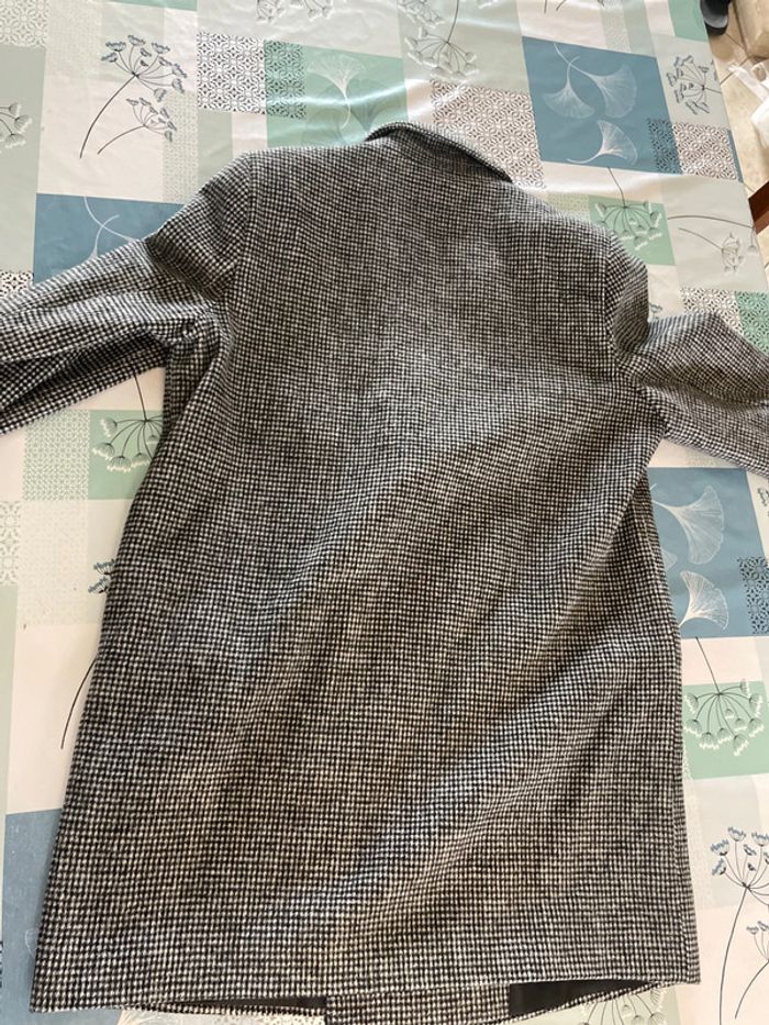 Veste manteau gris/noir à carreaux Kiabi taille 38 - photo numéro 3