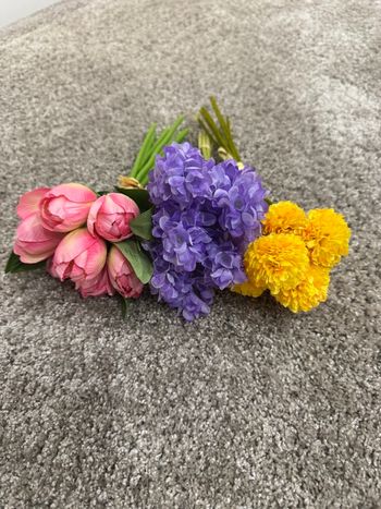 Lot de 3 bouquets de fleurs artificielles 