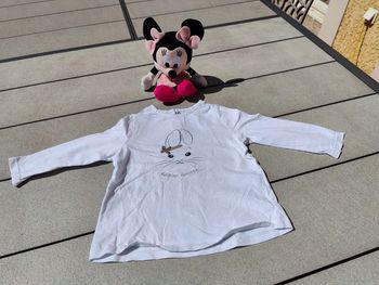 Tee shirt ml blanc lapin Tao 18 mois